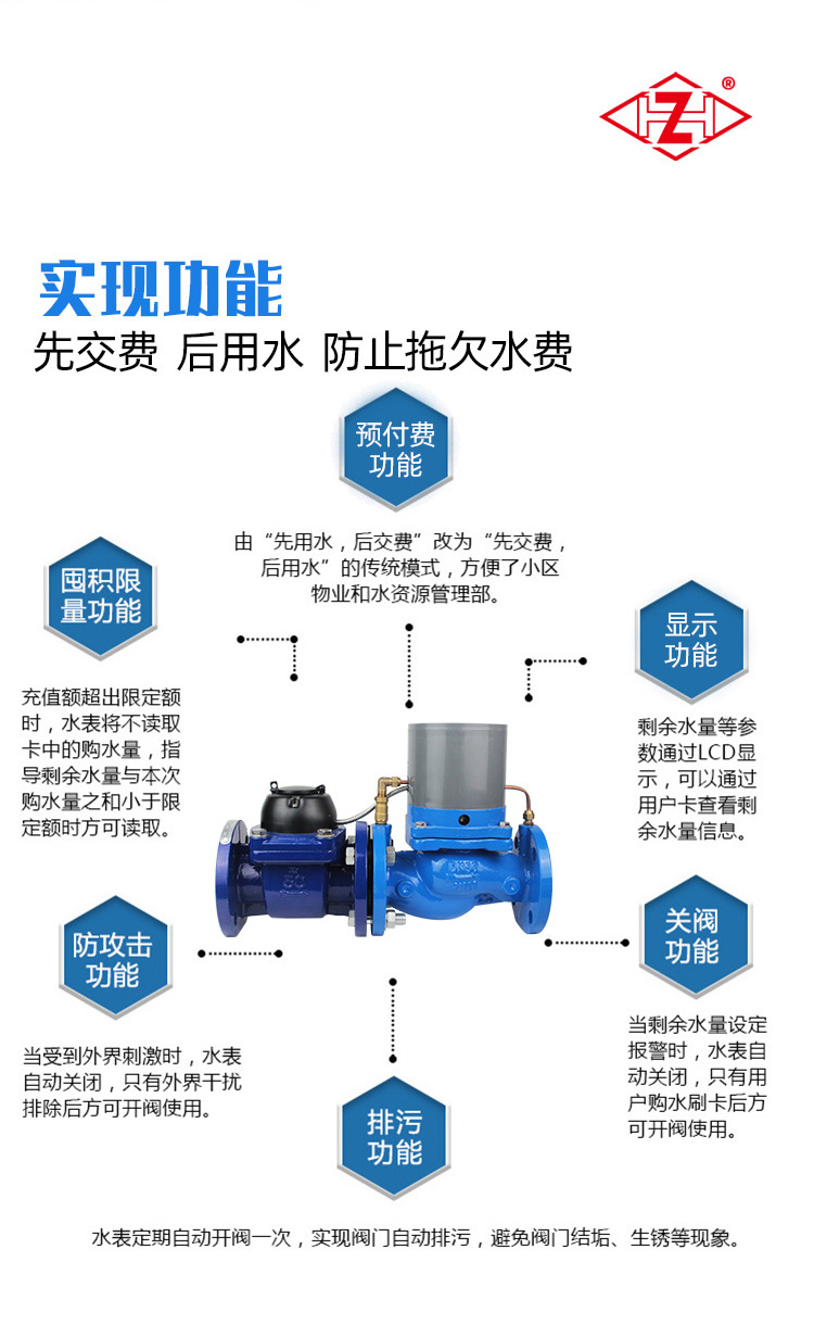 IC卡大口徑預付費水表